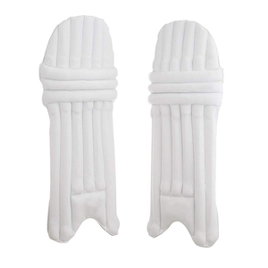 Protector de Piernas Acolchado para Críquet, de Cuero Blanco, Estilo Clásico con Doble Costura - Product Image 4