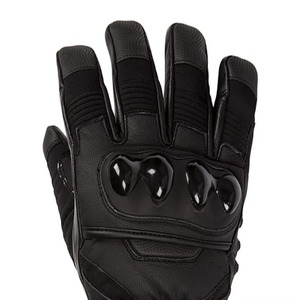 Leather Full <b>Finger</b> Riding Gloves Lace-Up Closure Adjustable Wrist <b>Strap</b> Unisex Black Touch Screen Comfortable - Product Image 4