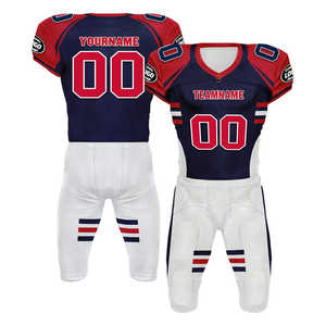 Uniforme de football américain de haute qualité, imprimé sur mesure, grande taille, manches courtes, tissu 100% polyester respirant - Product Image 4