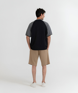 Men's Oversized <b>Raglan</b> <b>Sleeve</b> O-Neck Regular Fit Lightweight 230GSM 100% Cotton Solid Front Short <b>Sleeve</b> Casual Summer <b>T</b>-<b>Shirts</b> - Product Image 5