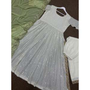 Ensembles fantaisie pour femmes avec haut de travail brodé Plazzo et Dupatta et paillettes - Product Image 5