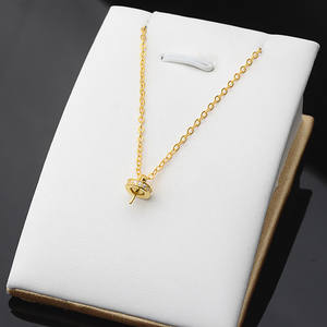 Cadena para Diadema con Colgante de Plata S925, Collar para Mujer, Bandeja Vacía para Perlas, Accesorios de Joyería de Moda, Producto Semiterminado para DIY - Product Image 2