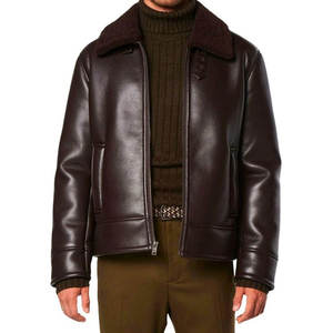 Meilleur Prix – Blouson Homme Slim en Toile et Cuir Style Urbain – Hiver – Logo Frontal – Respirant – Coupe-Vent – Confortable – Teint Uni - Product Image 1