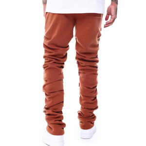 Pantalon de survêtement pour homme, couleur rouille, taille élastique avec cordon de serrage, décontracté, respirant, en coton tricoté, style automne, pour garçons - Product Image 4