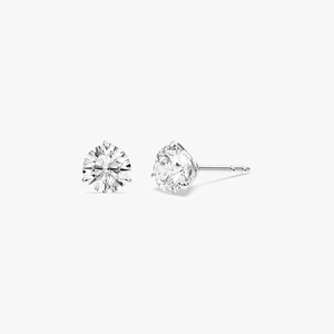 Elegantes Pendientes de Diamante Cultivado en Laboratorio con Engaste de Garra y Parte Trasera Protectora, Tipo Martini, Oro Blanco de 14K, 2.00 Quilates, Corte Brillante, Baño de Rodio - Product Image 4