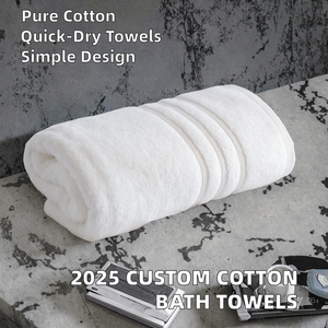 Serviettes de bain en coton de haute qualité confortables pour la maison, ensembles de serviettes de bain avec logo personnalisé - Product Image 3
