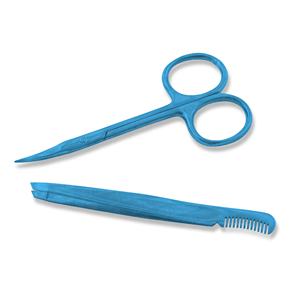 Pinzas para cejas con peine para depilación Facial, instrumento de belleza, tijera de acero japonesa con punta curva - Product Image 2