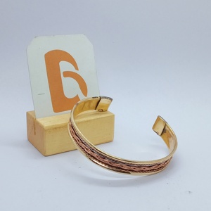 Gold Plated <b>Copper</b> Alloy Vintage Cuff Bracelet Unisex Fashion Jewelry for Party Daily Wear - Product Image 3