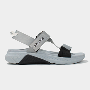 Sandales décontractées Shondo Brand F7 Racing, gris avec accents noirs, semelle de 5 cm, style bout ouvert - Product Image 5