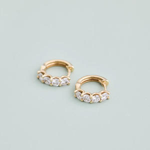 Aros de Diamantes de Oro Amarillo de 14K Certificados por IGI, Aros con Diamantes Cultivados en Laboratorio, Estilo Clásico para Mujer, Uso Diario - Product Image 2