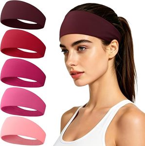 Bandeau de yoga unisexe en polyester et coton, couleur unie, antidérapant, 4,5 cm de large, respirant, fin, tricoté, protection avancée - Product Image 1