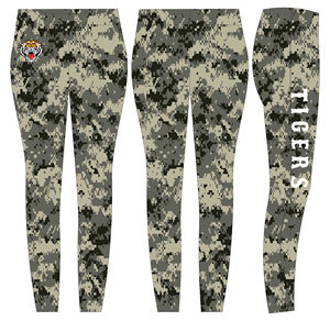Leggings de yoga camouflage tigre, longueur intégrale, taille haute, impression par sublimation avec logo, leggings de yoga à taille élastique, évacuation de l'humidité - Product Image 1