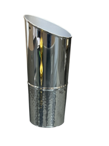 Vase de table en acier inoxydable plat fait main de haute qualité, design contemporain, pour la décoration intérieure Evelyn, idéal pour les hôtels et les salons - Prix de gros - Product Image 2