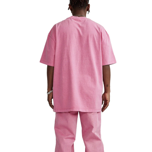 เสื้อยืดคอกลมโอเวอร์ไซส์สำหรับผู้ชาย ผ้าถักน้ำหนัก 230 กรัม 100% ผ้าฝ้าย พิมพ์ลายไม้ไผ่แบบเรียบ สามารถปรับแต่งได้ ล้างสีแบบแอซิดวอช - Product Image 2