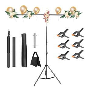 Set di 5 Supporti a T per Fondali Fotografici e Video, Regolabili con 6 Molle, Accessori per Studio Fotografico - Product Image 1