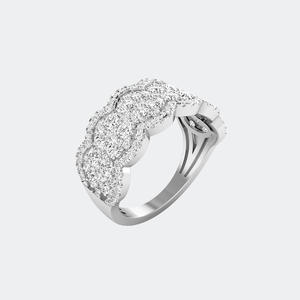 Anillo de Dos Filas con Incrustaciones de Diamantes Redondos de 2.00CTW - Product Image 5