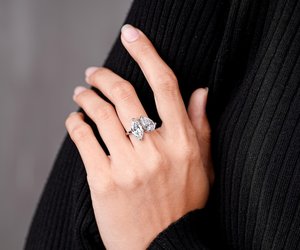 IGI Certified Lab Diamond Ring Toi Et Moi Ring Vintage Engagement Ring 14K Solid Yellow Gold Ring Marquise Pear Two Stone Ring - Product Image 1