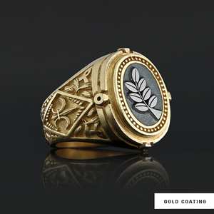 Anillo Masónico BOJ 046 Personalizado de Plata con Diamantes, Anillo de Graduación Universitaria Unisex, Regalo para Fiestas y Ocasiones Especiales, Precio Bajo - Product Image 5