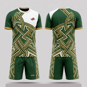 Ensemble d'uniformes de football unisexes personnalisés, col en V, manches courtes, sublimation, évacuation de l'humidité, respirant, 100% polyester, service OEM - Product Image 5