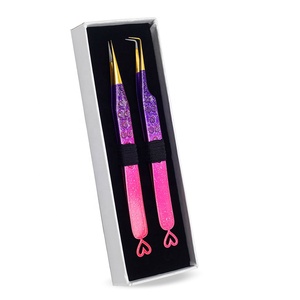 Ensemble de pinces à cils pour extensions de cils, pinces à cils en fibre pour volume avec pointes courbées et angulées de précision, professionnelles - Product Image 6