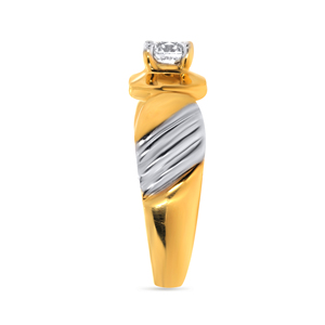 Shine Everyday <b>Men</b> Solitaire <b>Ring</b> Premium Yellow Gold Openwork Diamond Flower <b>Ring</b> Elegant Spiral Statement Cocktail <b>Ring</b> - Product Image 4