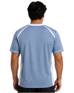 Light Blue <b>White</b> Men Performance V Neck T Shirt Short Sleeve Sports Jersey Breathable Quick Dry Custom Athletic Gym Training <b>Tee</b> - Product Image 2