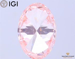 Diamant de laboratoire CVD 5,01 CARATS avec certificat IGI, couleur rose vif fantaisie, clarté VVS2, coupe ovale, pour bague de fiançailles élégante - Product Image 6