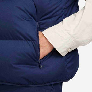 Veste matelassée pour homme Econex Sports, bleu marine, à capuche, col montant, fermeture éclair, coupe-vent, hiver, décontractée, coupe régulière, couleur unie - Product Image 6