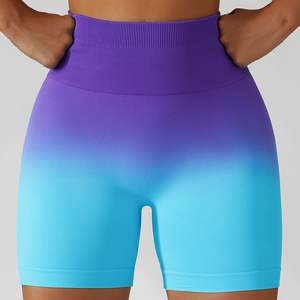 Shorts de sport et de yoga pour femmes, personnalisés, taille haute, anti-transparence, séchage rapide, pour fitness et cyclisme, vente en gros - Product Image 1