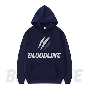 Sweat à capuche Bloodline pour homme, pull décontracté en polaire, vert, avec logo imprimé sur le devant, coupe classique, pour l'automne - Product Image 3