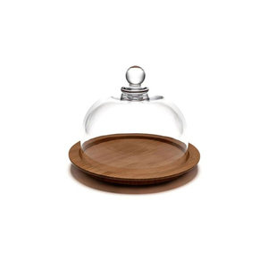 Support à gâteau rond en bois de style nouveau avec couvercle en verre, réutilisable, pour présentation de desserts, boulangerie, événements à domicile - Product Image 6