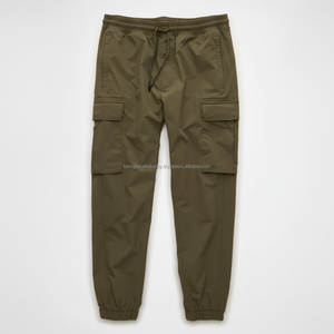 Pantalon cargo jogger en toile pour homme, coupe droite, taille mi-haute, personnalisable avec logo, poids moyen, respirant, séchage rapide - Product Image 4