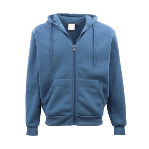 Sudadera con Capucha de Forro Polar para Hombre, Color Azul Claro, Corte Regular, Bolsillo Tipo Canguro, Ropa Casual de Invierno - Product Image 4
