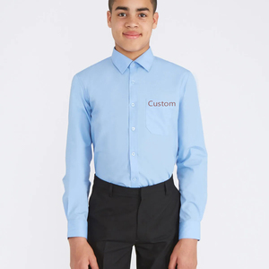 Camisas de vestir Oxford de manga larga con puños ajustables para jóvenes, uniforme escolar - Product Image 5