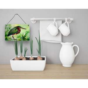 Heron vert mur porte suspendus imprime multicolore en aluminium métal signe pour cuisine Bar salle de bain décor à la maison 8HX12W - Product Image 3