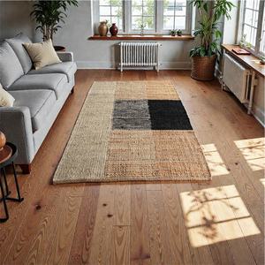 พรมปูพื้นทำมือจากปอกระเจา เป็นมิตรกับสิ่งแวดล้อม สไตล์โมเดิร์น ป้องกันแบคทีเรีย กันลื่น เหมาะสำหรับสัตว์เลี้ยง ใช้เป็นพรมละหมาดได้ เหมาะสำหรับห้องนั่งเล่น ห้องนอน ตกแต่งบ้าน - Product Image 3