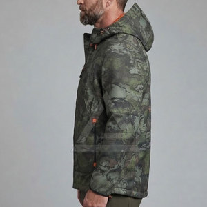 Veste de chasse réversible orange vif avec côté camouflage, vêtements de terrain pour l'extérieur, à capuche, tissu léger résistant aux intempéries - Product Image 5