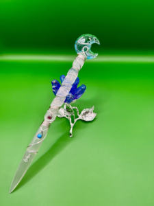 Varita en espiral de selenita envuelta en alambre de oro hecho a mano Aqva Opalite Moon pulido Reiki curación Magic Crystal Stick Feng Shui mascota - Product Image 3