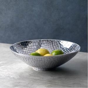 Bol décoratif de luxe en forme de feuille de chou réaliste, fait main, argenté métallisé, sans BPA, pour fête, accent de table basse unique - Product Image 5