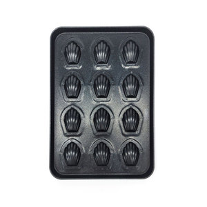 Molde para hornear profesional de 12 cavidades para mini madeleines, con revestimiento de PTFE, de acero al carbono, en forma de concha, apto para horno, reutilizable y seguro para alimentos. - Product Image 3