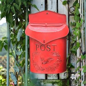Rustic <b>Metal</b> Post <b>Box</b> Wedding Decoration Customizable Mailbox Red Coated Sheet Iron Wall Mount Letter <b>Box</b> For Christmas Decor - Product Image 5