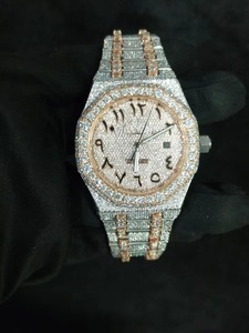 Reloj de Lujo para Hombre, de Acero Inoxidable, Estilo Tonneau, 40 mm, Bisel con Diamantes, Mecánico Automático, Fecha, Cristal de Zafiro, Cierre Plegable - Product Image 4
