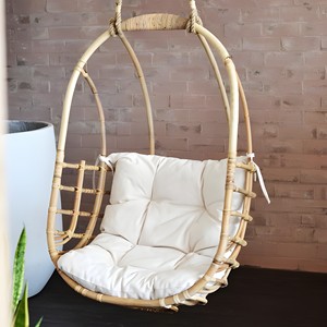 Muebles naturales para exteriores, decoración para el hogar, silla colgante de ratán, hamaca en forma de media luna, sillas columpio. - Product Image 1
