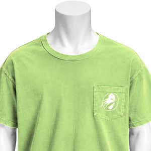 Camiseta Verde Menta con Bolsillo, Estilo Vintage, Algodón Lavado, Manga Corta, Corte Holgado, Bolsillo en el Pecho, Estilo Casual Urbano para Uso Diario - Product Image 3