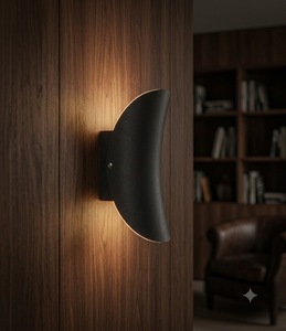 Lumetal Minimalist Blue Black Acrylic Dome Shade T3434 <b>LED</b> Wall-mounted <b>Light</b> <b>for</b> Living <b>Room</b> 3000K Warm White - Product Image 4