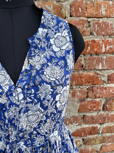 Robe indienne en coton imprimée à la main, 100% coton, tunique brodée florale, style décontracté, longue robe maxi, prix usine - Product Image 5