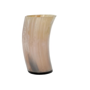 Viking Style Glass Drinking Horn 100% Handcrafted Food Safe with Natural color & Unique Animal Engraving - Product Image 4