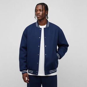 High Quality Custom Men's Varsity Jacket <b>Genuine</b> Black Leather Chenille Embroidery Patches Stand Fashionable Letterman - Product Image 6
