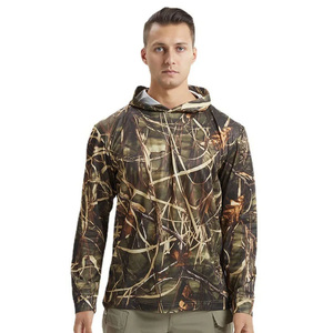 Custom High Quality Men's Blue And Camouflage Long Sleeve Hoodie Sublimation Print Quick Dry UPF 50 Fishing Wear - Product Image 5