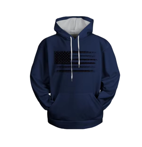 Sweat-shirt à capuche pour homme, décontracté, vintage, 100% coton, logo personnalisé, manches longues, doublure en tissu éponge, broderie, sweat-shirt d'hiver - Product Image 6